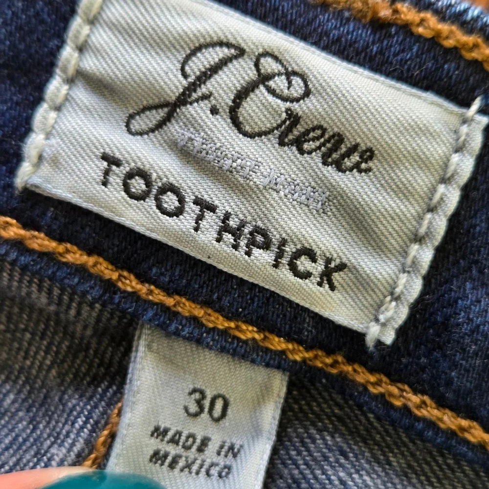 J Crew‎ Toothpick Skinny Jeans Mid Rise Stretch Denim Dark Wash Women